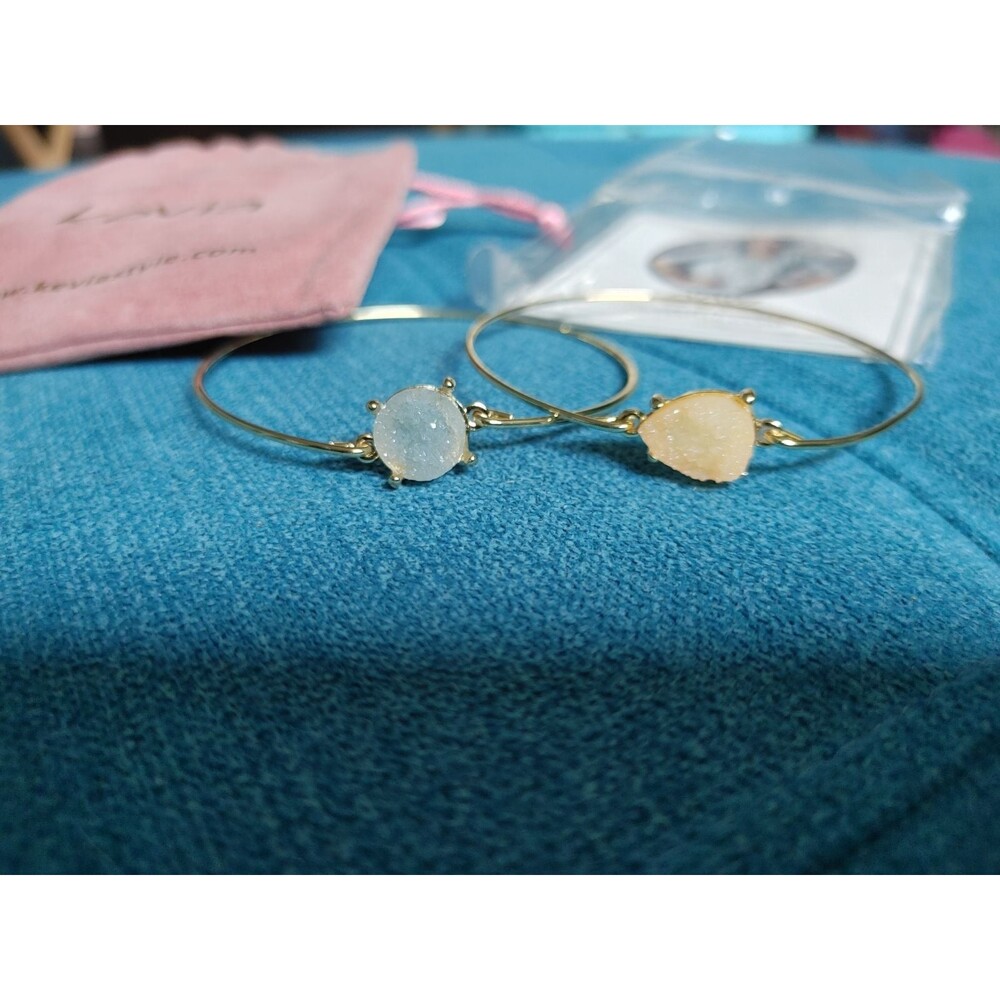 Kevia Druzy Duet gold bangles set